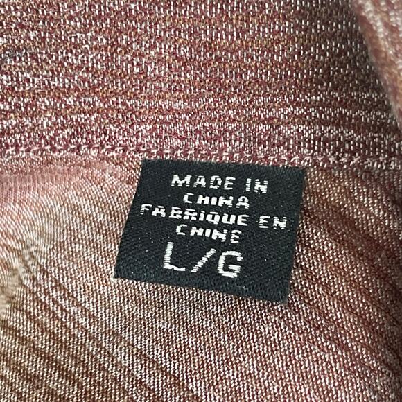 Jhane Barnes Maroon Long Sleeve Silk Cotton Blend Striped Shirt Mens Size Large - Picture 5 of 7